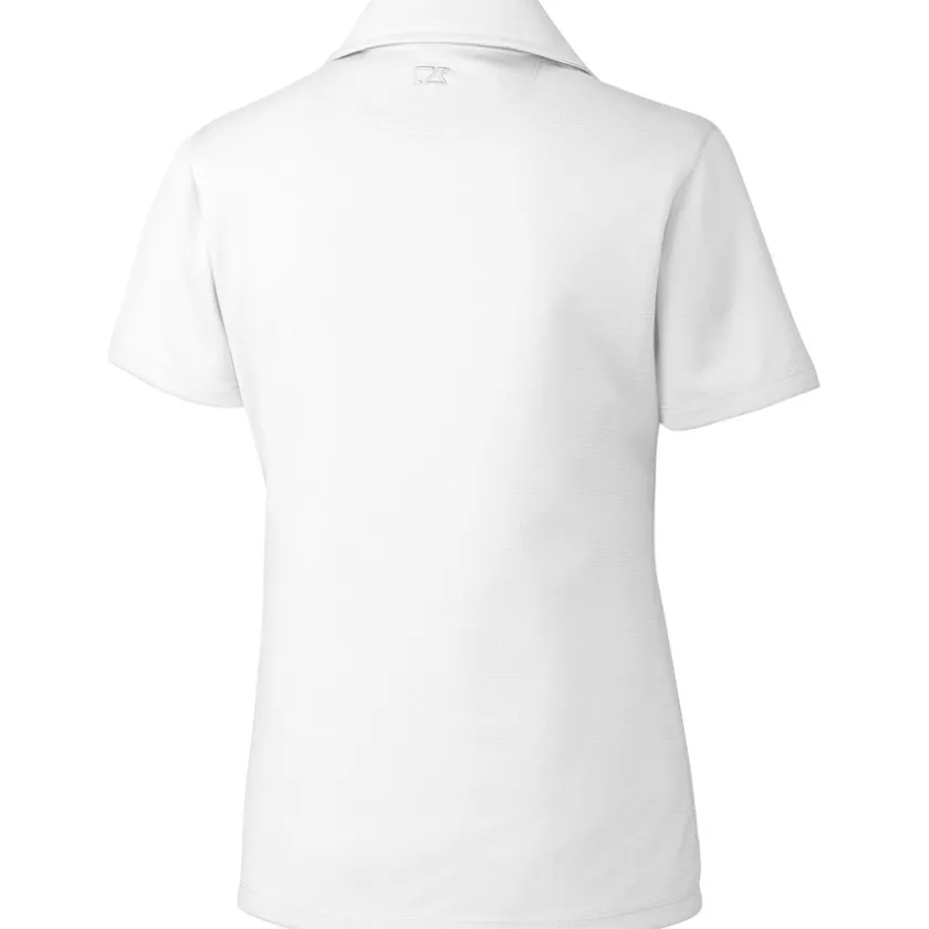 Polos^New York Jets Women's Cutter & Buck White Genre DryTec Textured Polo