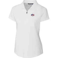 Polos^New York Jets Women's Cutter & Buck White Forge Stretch Polo