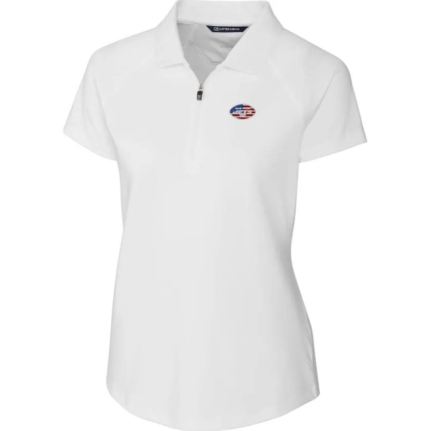 Polos^New York Jets Women's Cutter & Buck White Forge Stretch Polo