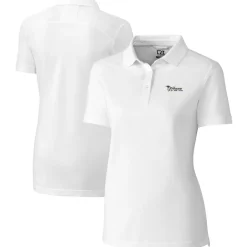 Polos^New York Jets Women's Cutter & Buck White Throwback Logo Advantage Tri-Blend Pique Polo