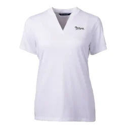 Sweaters & Dress Shirts^New York Jets Women's Cutter & Buck White Throwback Logo Forge Blade V-Neck Polo