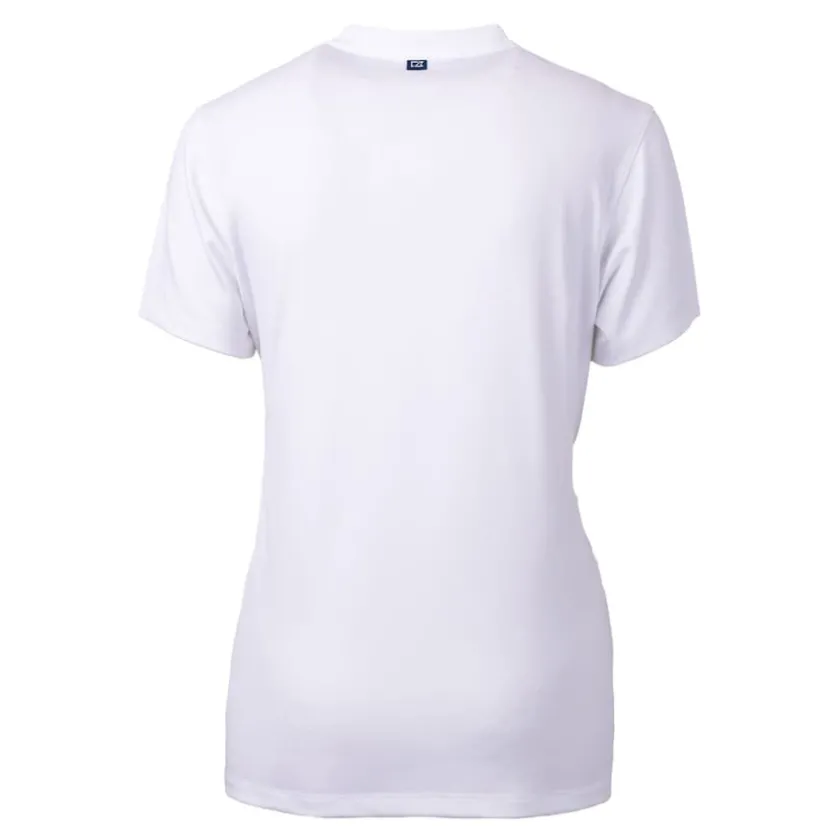 Sweaters & Dress Shirts^New York Jets Women's Cutter & Buck White Throwback Logo Forge Blade V-Neck Polo