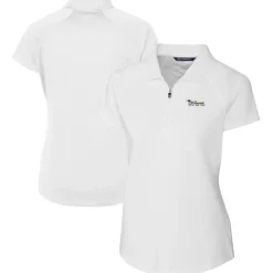 Polos^New York Jets Women's Cutter & Buck White Throwback Logo Forge Stretch Polo