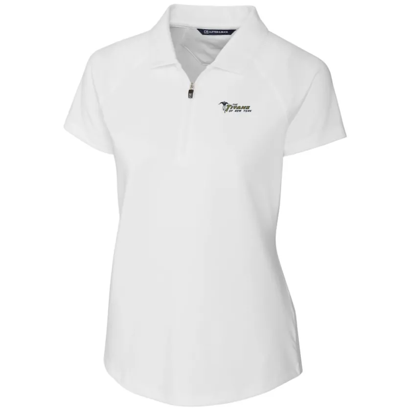 Polos^New York Jets Women's Cutter & Buck White Throwback Logo Forge Stretch Polo