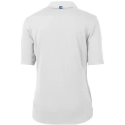 Polos^New York Jets Women's Cutter & Buck White Throwback Logo Virtue Eco Pique Recycled Polo