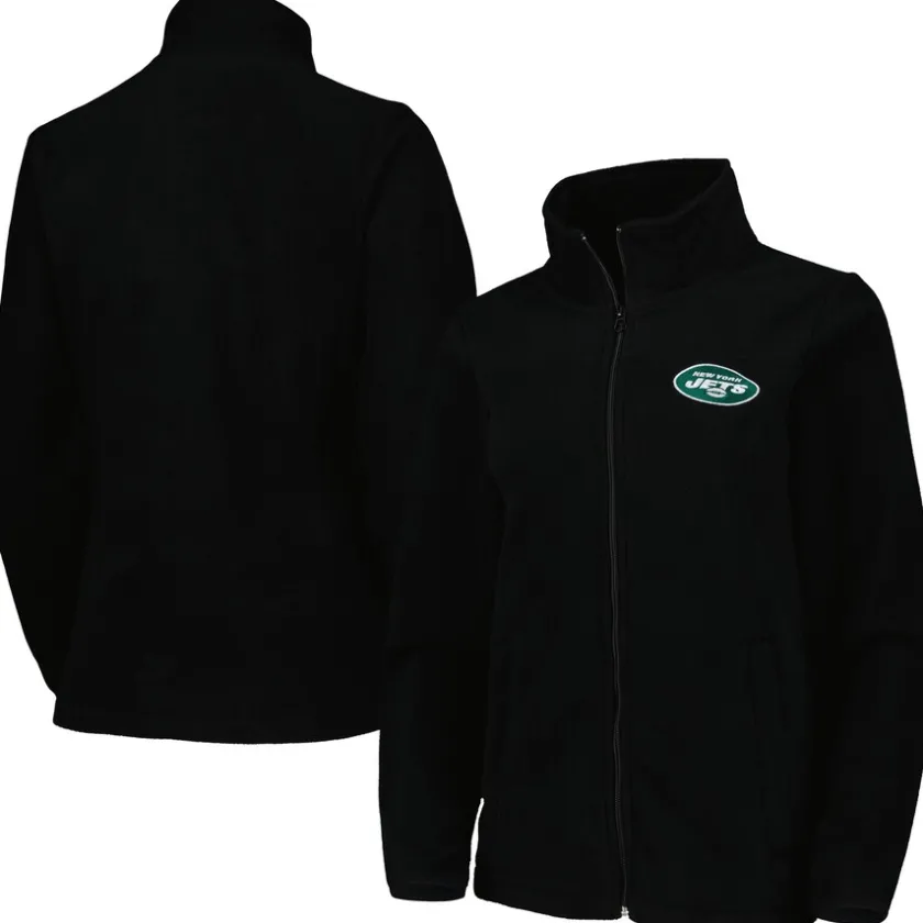 Jackets^New York Jets Women's Dunbrooke Black Hayden Polar Fleece Full-Zip Jacket