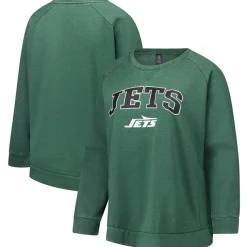 Sweatshirts & Fleece|Women^New York Jets Women's Fanatics Heather Green Acid Wash Raglan Pullover Sweatshirt