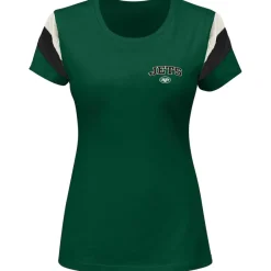 Plus Sizes^New York Jets Women's Fanatics Aaron Rodgers Green Plus Size Sleeve Stripe Name & Number T-Shirt