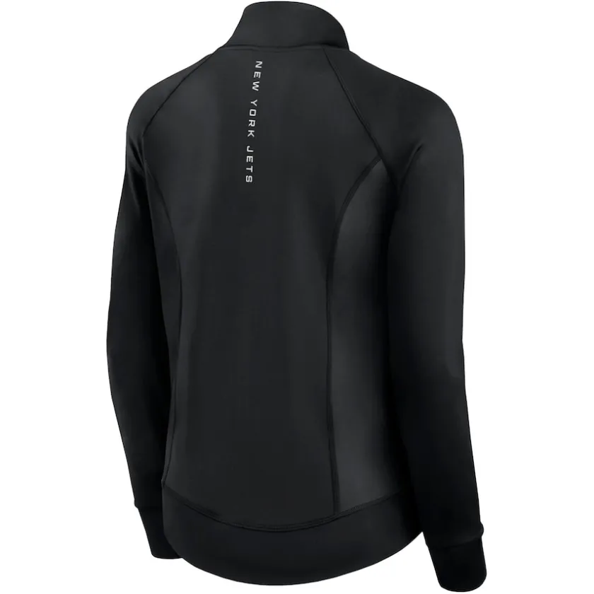Jackets^New York Jets Women's Fanatics Black Studio Fitted Full-Zip Gym Track Jacket