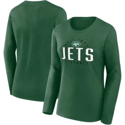 Plus Sizes^New York Jets Women's Fanatics Green Plus Size Foiled Play Long Sleeve T-Shirt