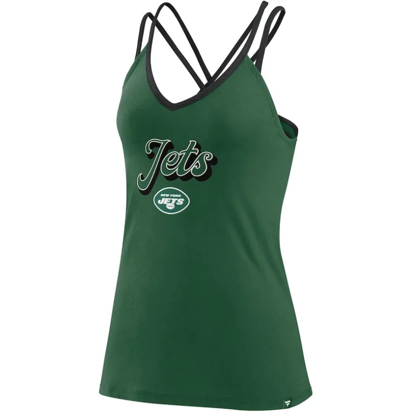T-Shirts|Women^New York Jets Women's Fanatics Green Go For It Strappy Crossback Tank Top
