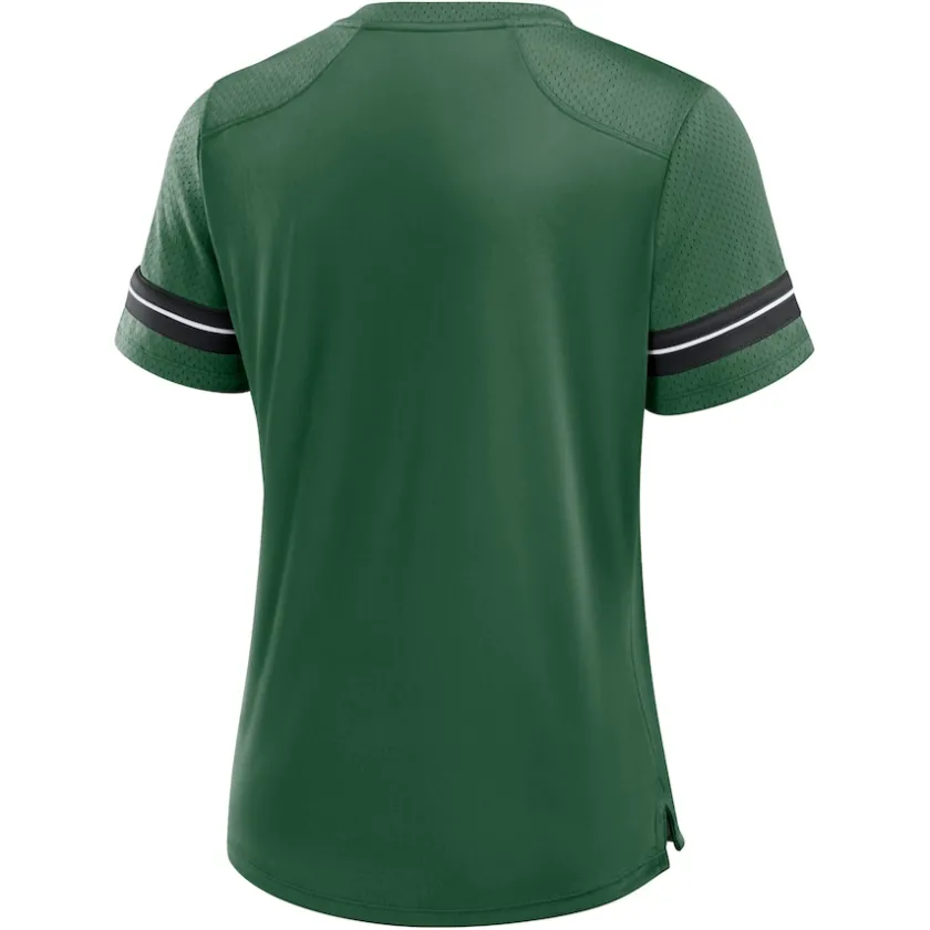 T-Shirts|Women^New York Jets Women's Fanatics Green Play Script Lace-Up T-Shirt