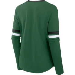 T-Shirts|Women^New York Jets Women's Fanatics Green Won And Done Lace-Up Long Sleeve Fashion Top