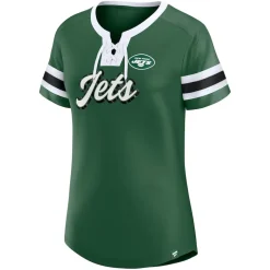 T-Shirts|Women^New York Jets Women's Fanatics Green Original State Lace-Up T-Shirt