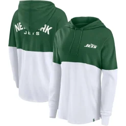 T-Shirts|Women^New York Jets Women's Fanatics Green/White Backup Option Long Sleeve Hoodie T-Shirt