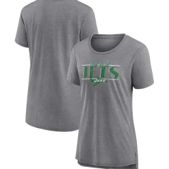T-Shirts|Women^New York Jets Women's Fanatics Heather Gray Up The Middle Tri-Blend T-Shirt