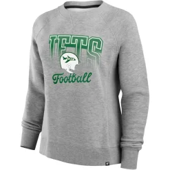 Sweatshirts & Fleece|Women^New York Jets Women's Fanatics Heather Gray Hit Hard Fleece Pullover Sweatshirt