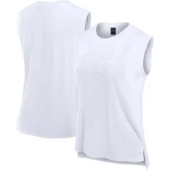 T-Shirts|Women^New York Jets Women's Fanatics White Studio Gym Tank Top