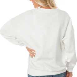 Sweatshirts & Fleece|Women^New York Jets Women's Gameday Couture White Oversized Line Pullover Sweatshirt
