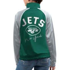 Jackets^New York Jets Women's G-III 4Her By Carl Banks Green Showup Fashion Dolman Full-Zip Track Jacket