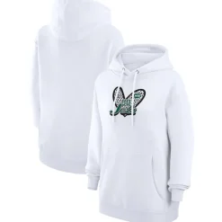 Jackets^New York Jets Women's G-III 4Her By Carl Banks White Animal Print Heart Team Graphic Fleece Tri-Blend Pullover Hoodie