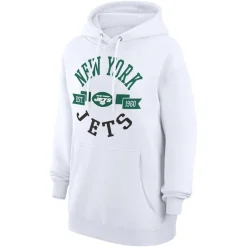 Jackets^New York Jets Women's G-III 4Her By Carl Banks White Large Round Team Graphic Fleece Pullover Hoodie