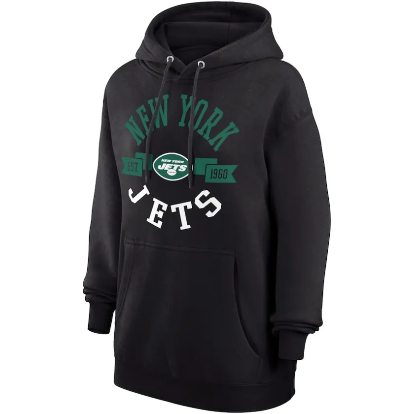Jackets^New York Jets Women's G-III 4Her By Carl Banks Black Large Round Team Graphic Fleece Pullover Hoodie