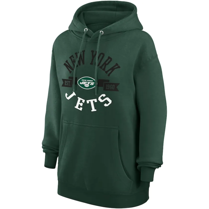 Jackets^New York Jets Women's G-III 4Her By Carl Banks Green Large Round Team Graphic Fleece Pullover Hoodie