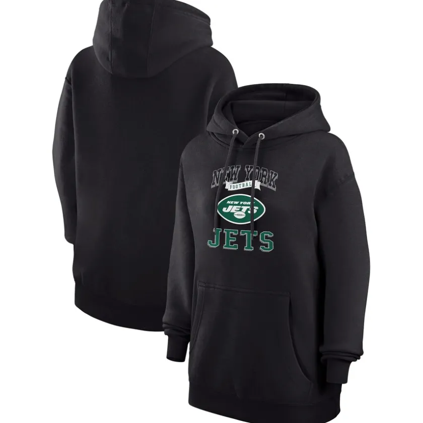 Jackets^New York Jets Women's G-III 4Her By Carl Banks Black Team Tri-Blend Fleece Pullover Hoodie