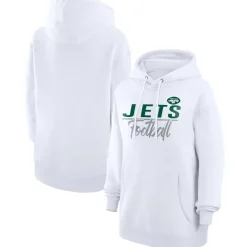 Jackets^New York Jets Women's G-III 4Her By Carl Banks White Team Sport Tri-Blend Fleece Pullover Hoodie