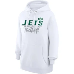 Jackets^New York Jets Women's G-III 4Her By Carl Banks White Team Sport Tri-Blend Fleece Pullover Hoodie