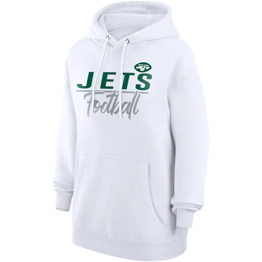 Jackets^New York Jets Women's G-III 4Her By Carl Banks White Team Sport Tri-Blend Fleece Pullover Hoodie