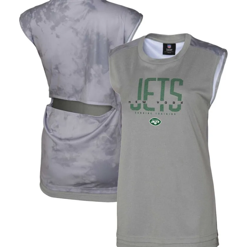 Tank Tops^New York Jets Women's Gray No Sweat Tank Top