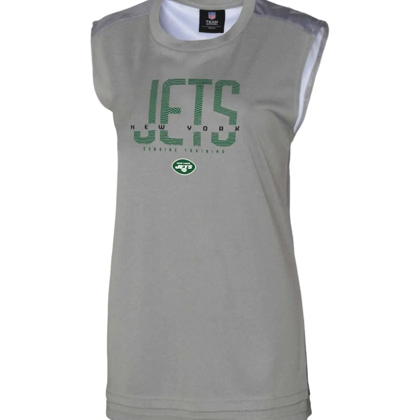 Tank Tops^New York Jets Women's Gray No Sweat Tank Top