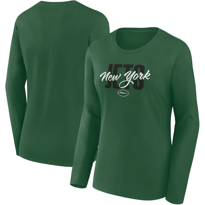 T-Shirts|Women^New York Jets Women's Green Grip Long Sleeve T-Shirt