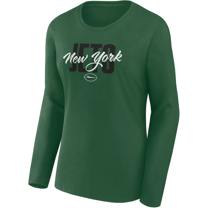 T-Shirts|Women^New York Jets Women's Green Grip Long Sleeve T-Shirt