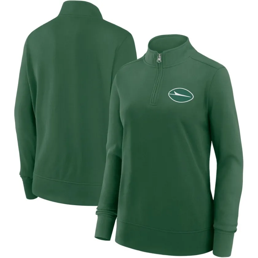 Jackets|Sweatshirts & Fleece^New York Jets Women's Green Velocity Quarter-Zip Jacket