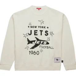 Sweatshirts & Fleece|Women^New York Jets Women's Mitchell & Ness Cream Throwback Logo 3.0 Pullover Sweatshirt