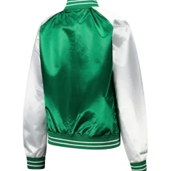 Jackets^New York Jets Women's Mitchell & Ness Green Team 2.0 Satin Raglan Full-Snap Jacket