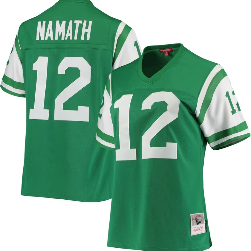 Jerseys|Women^New York Jets Women's Mitchell & Ness Joe Namath Green 1969 Legacy Replica Jersey