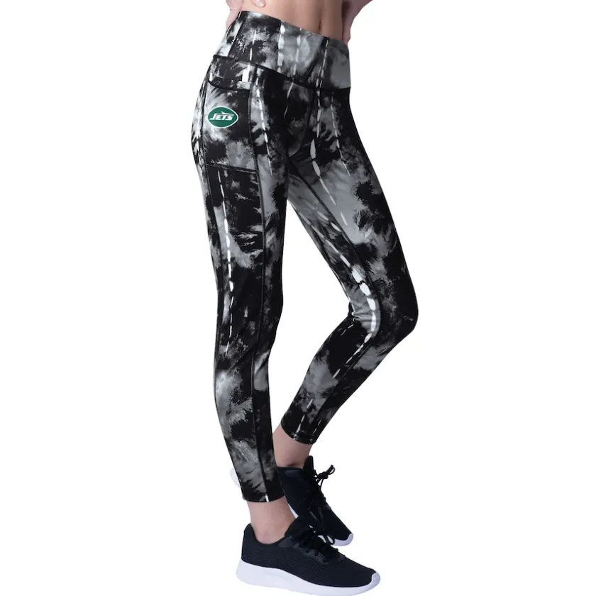 Shorts & Pants^New York Jets Women's MSX By Michael Strahan Black Serena Tie-Dye Leggings