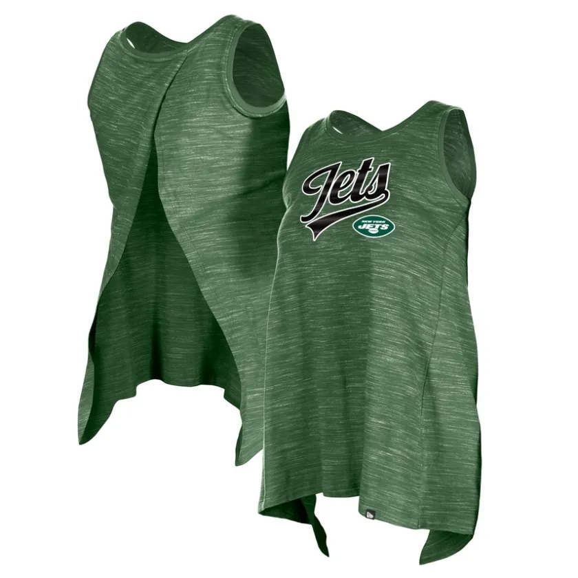 Tank Tops^New York Jets Women's New Era Green Space Dye Active Tank Top