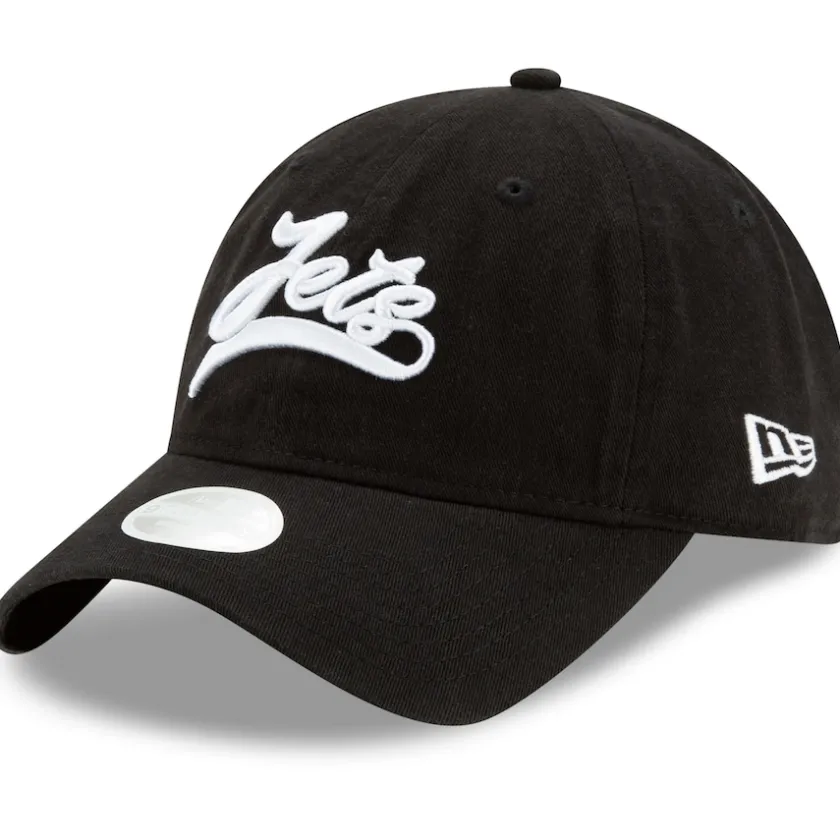 Hats|Women^New York Jets Women's New Era Black Tail Sweep 9TWENTY Adjustable Hat