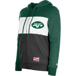 Sweatshirts & Fleece|Women^New York Jets Women's New Era Green Color-Block Full-Zip Hoodie