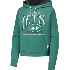 Sweatshirts & Fleece|Women^New York Jets Women's New Era Heather Green Boxy Pullover Hoodie