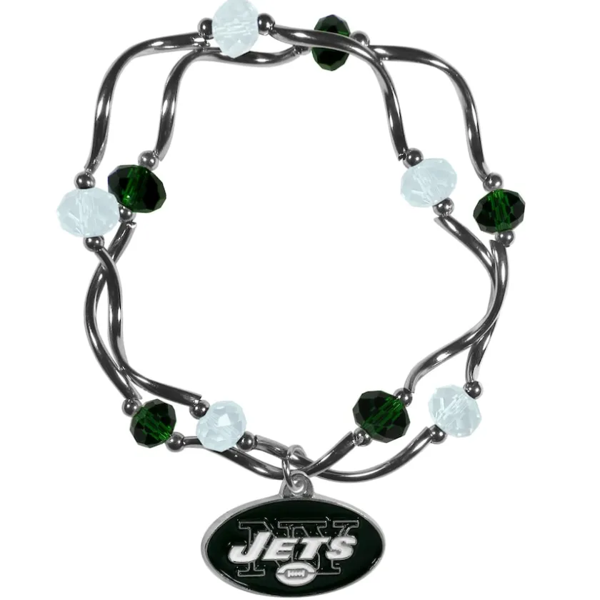 Accessories|Jewelry^New York Jets Women's Bead Stretch Bracelet