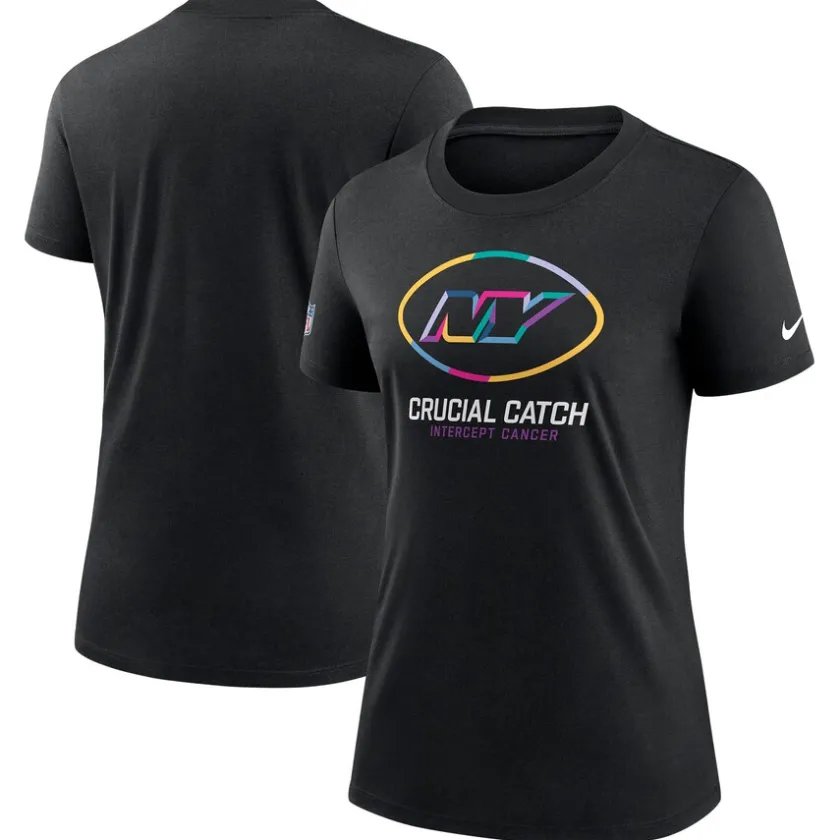 T-Shirts|Women^New York Jets Women's Nike Black 2024 NFL Crucial Catch Tri-Blend T-Shirt