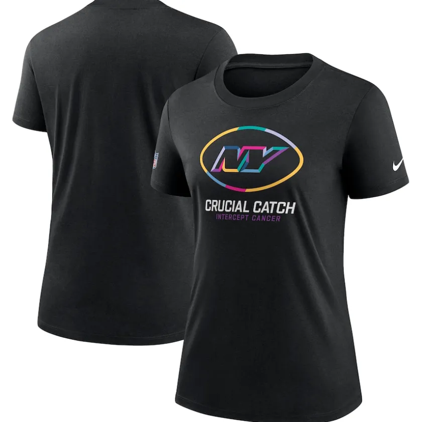 T-Shirts|Women^New York Jets Women's Nike Black 2024 NFL Crucial Catch Tri-Blend T-Shirt