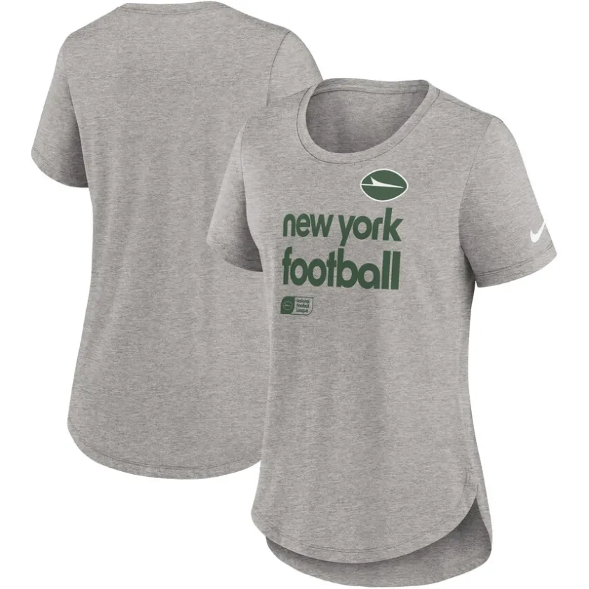 T-Shirts|Women^New York Jets Women's Nike Heather Gray Fashion Tri-Blend T-Shirt
