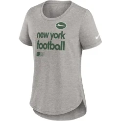 T-Shirts|Women^New York Jets Women's Nike Heather Gray Fashion Tri-Blend T-Shirt